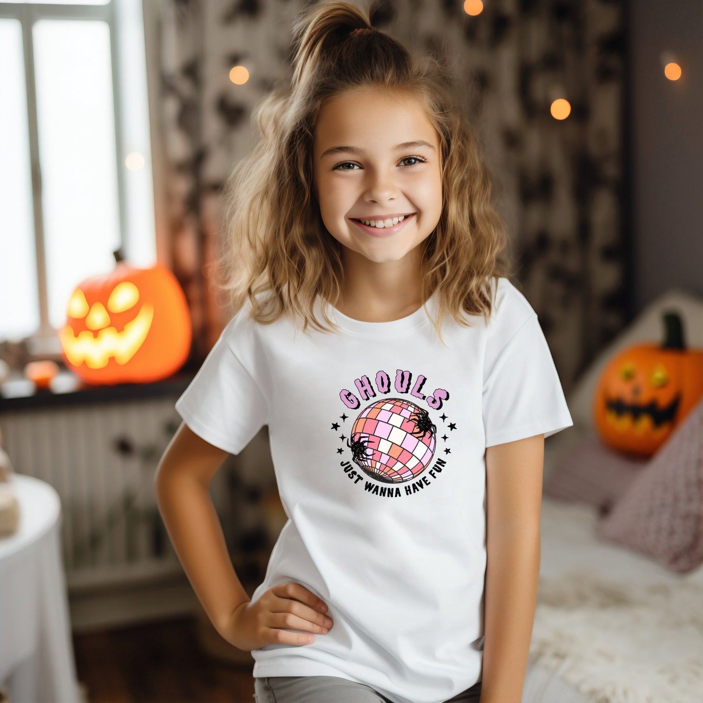 Ghouls Just Wanna Have Fun Halloween Shirt, Retro Halloween T-shirt, Girls Halloween Shirt, Kids Halloween Graphic Tee