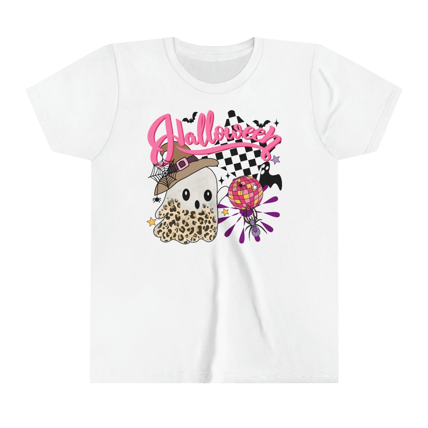 Kids Retro Halloween Ghost Tee - Vintage-Inspired Spooky Shirt for Girls