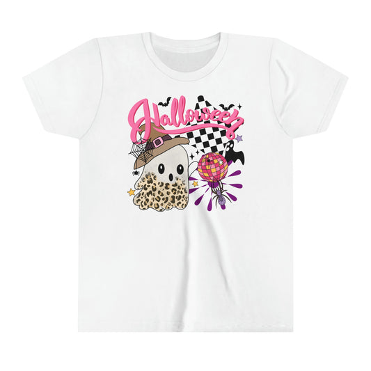 Kids Retro Halloween Ghost Tee - Vintage-Inspired Spooky Shirt for Girls