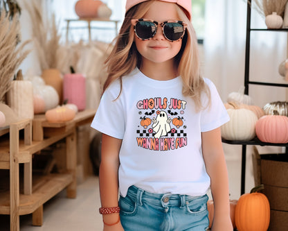 Ghouls Just Wanna Have Fun Halloween Shirt, Kids Halloween Shirt, Retro Halloween T-shirt, Girls Halloween Graphic Tee, Halloween Gift