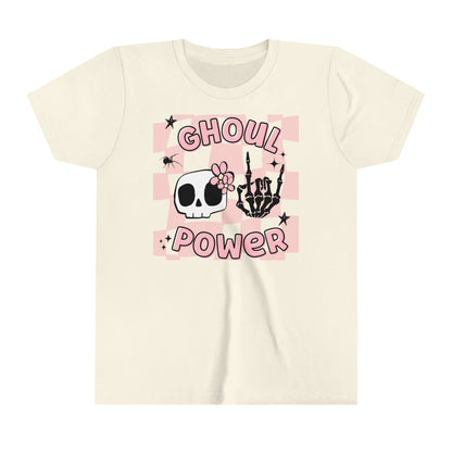 Ghoul Power Halloween Shirt - Girl Power Skull Toddler Tee - Funny Halloween Kids Shirt - Youth, Toddler, Kids, & Baby