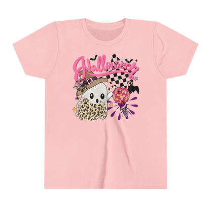 Kids Retro Halloween Ghost Tee - Vintage-Inspired Spooky Shirt for Girls