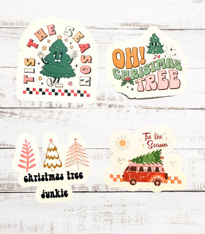 Cute Christmas Sticker Pack - Retro Vintage Holiday Stickers - Waterproof Vinyl - Perfect for DIY Advent Calendars & Gift Baskets