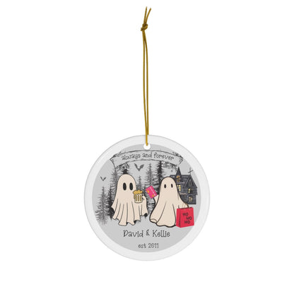 Haunted Love: Married Ghost Ornament - A Unique Engagement and First Christmas Gift for Ghost-Loving Couples!