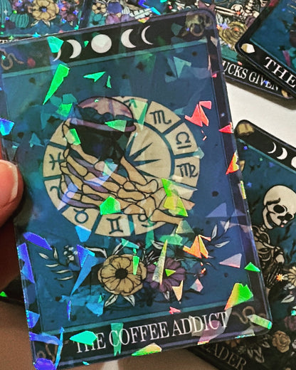 Holographic Skeleton Tarot Card Set | Witchy Aesthetic Cards | Collectible Foil Cards for Gifts & Decor