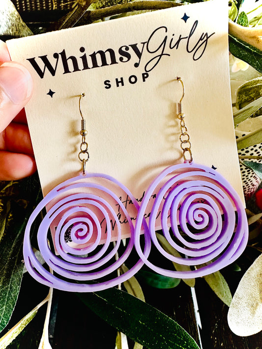 Handcrafted Acrylic Abstract Rose Earrings - Funky Statement Earrings - Beach Lover Gift - Quirky statement Earrings - Funny Acrylic Jewelry