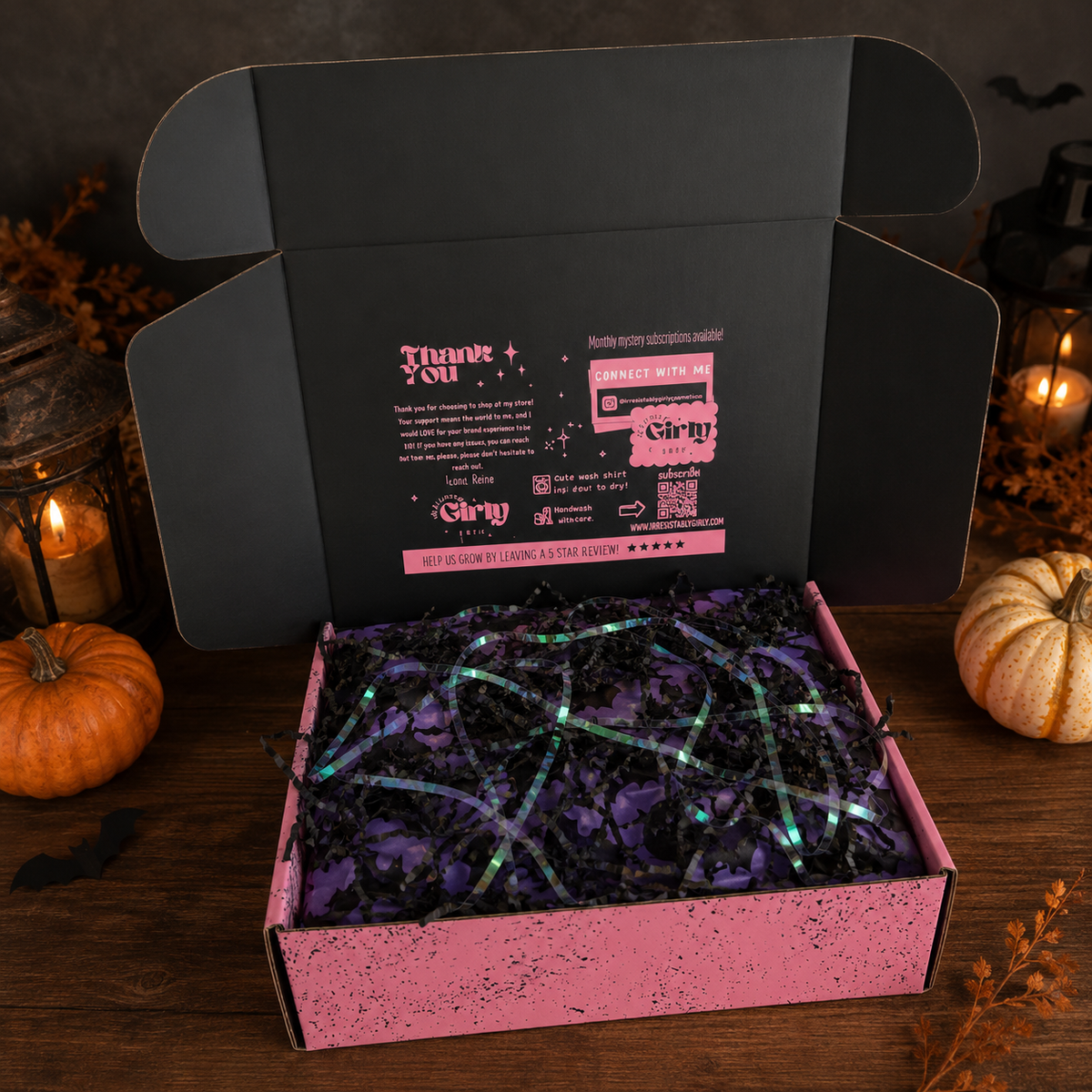Ghoul Squad Halloween Gift Box | Women’s 5-Piece Apparel & Drinkware Set | T-Shirt, Tumbler, Earrings & Stickers