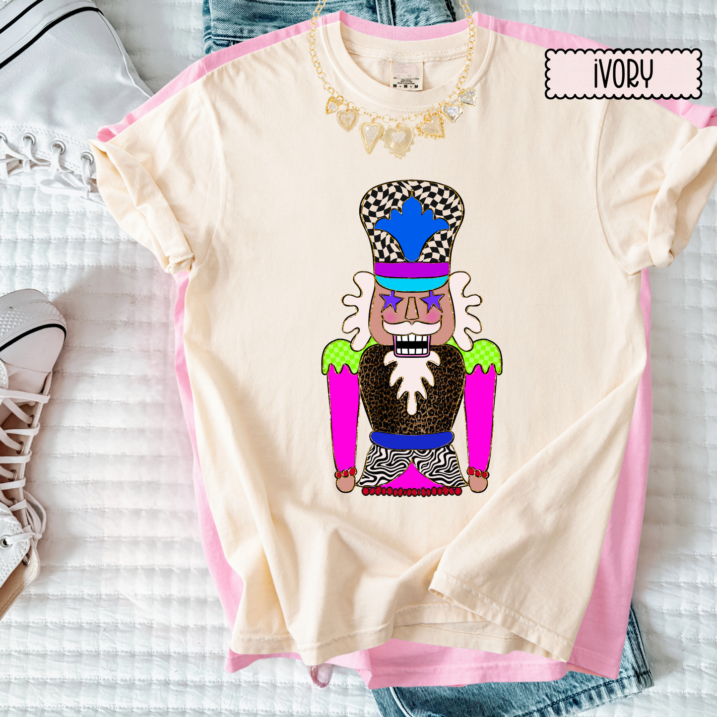 Coquette Nutcracker Christmas Tee | Whimsical Retro Holiday Shirt