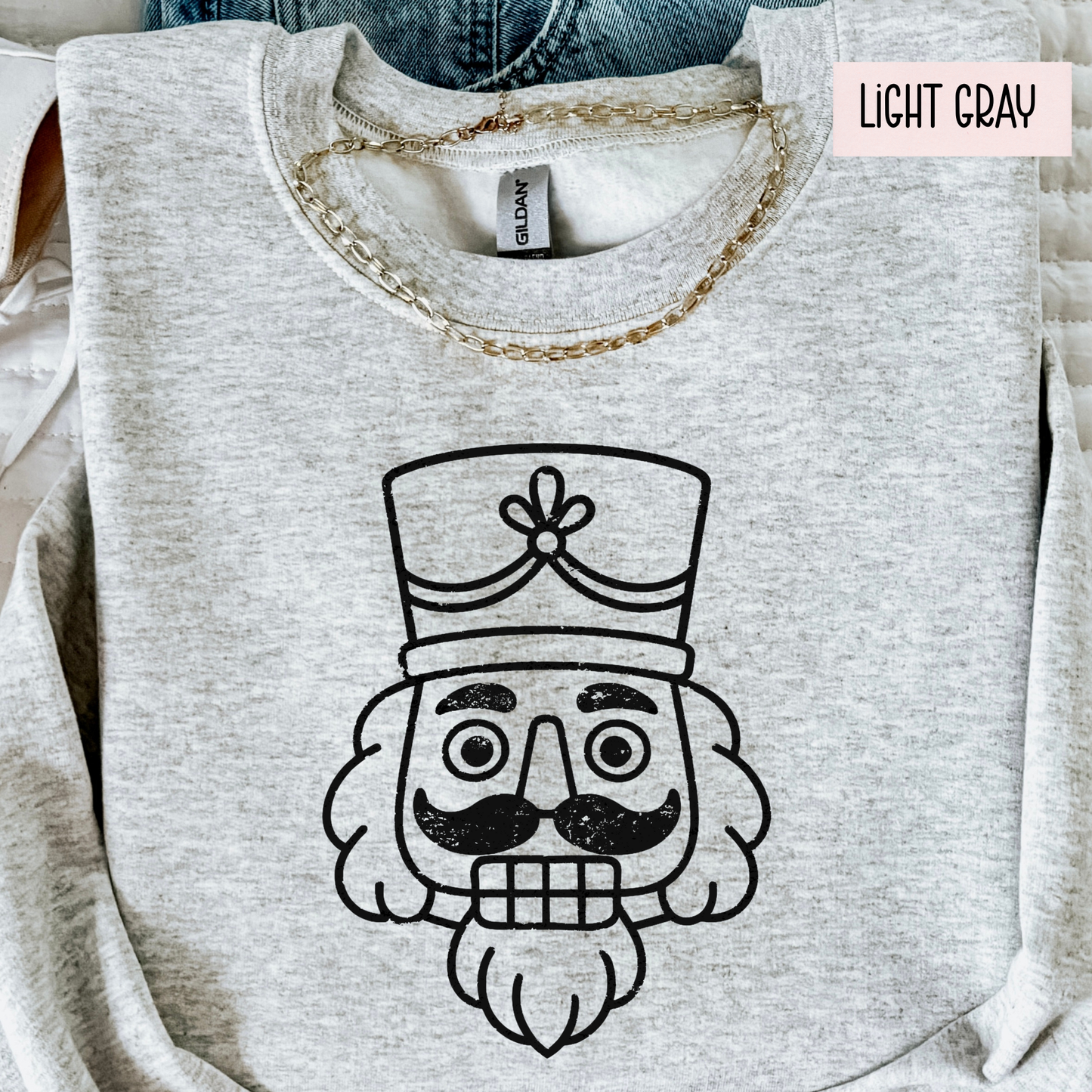 Nutcracker Christmas Sweatshirt | Black Nutcracker Graphic Crewneck | Cute Holiday Sweatshirt for Women