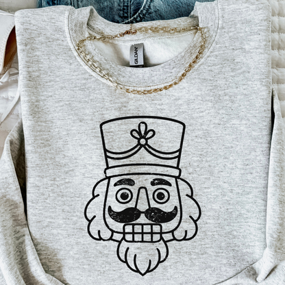 Nutcracker Christmas Sweatshirt | Black Nutcracker Graphic Crewneck | Cute Holiday Sweatshirt for Women