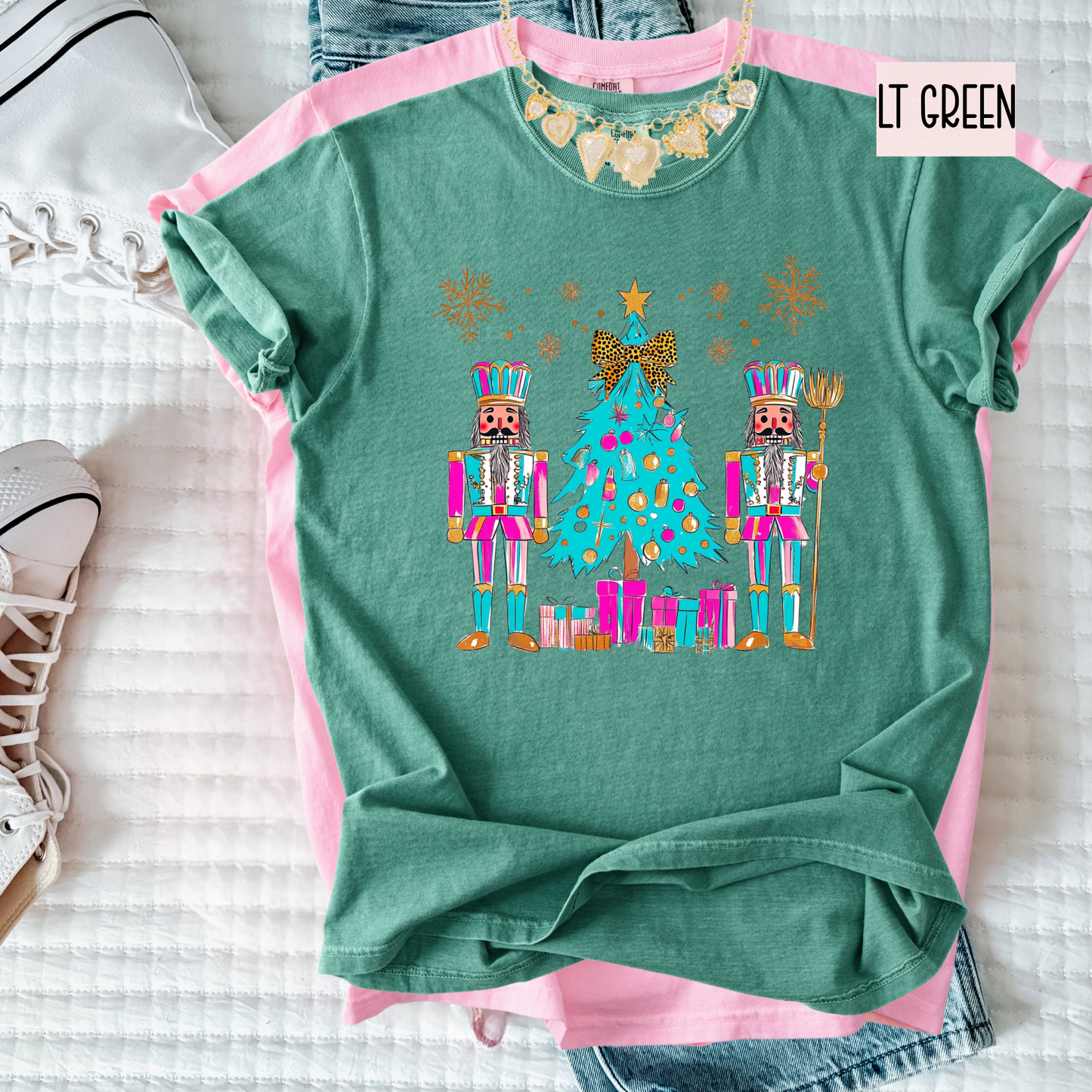 Nutcracker Christmas Tree Shirt – Colorful Holiday Comfort Colors Tee