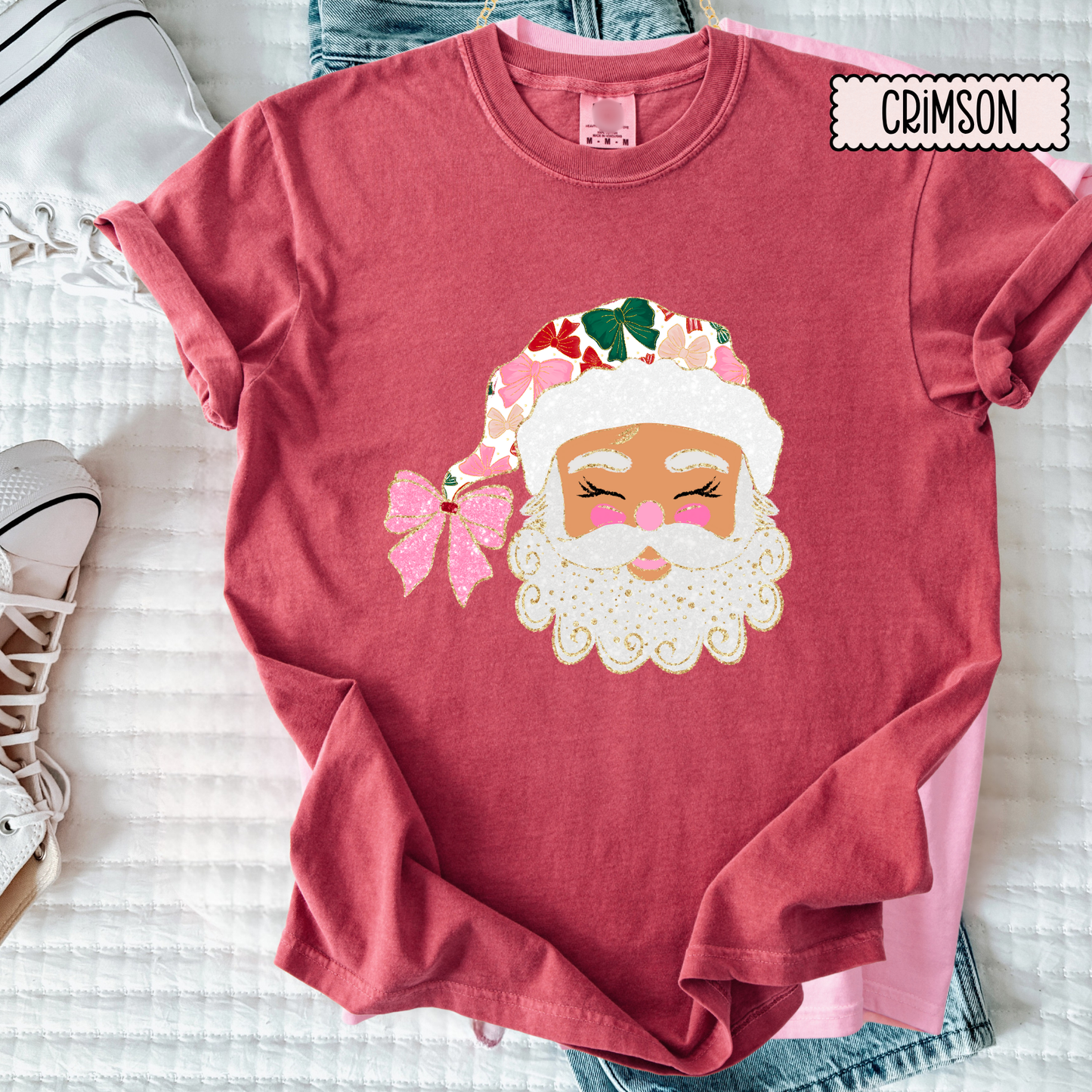 Jolly Doodle Santa Christmas Tee – Cute Vintage Santa Shirt – Comfort Colors Holiday Graphic