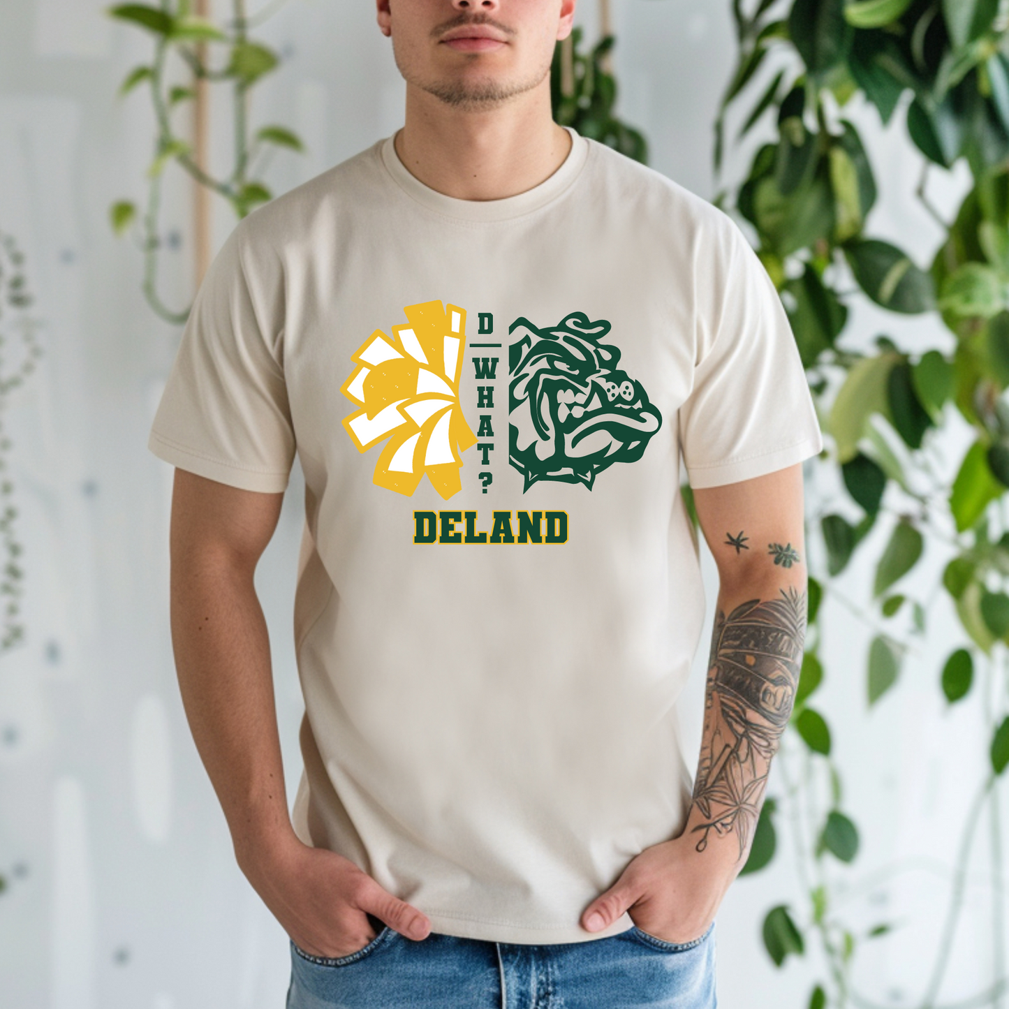 DeLand Bulldogs "D What?" Mom or Dad Cheer Spirit Unisex Tee
