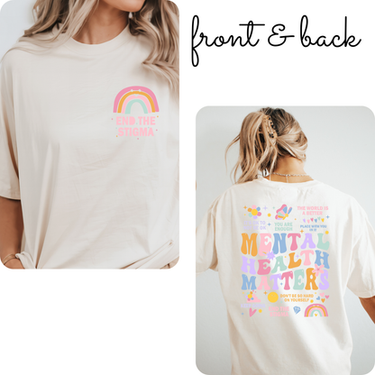 Mental Health Matters Comfort Colors Tee | Positive Affirmation Shirt | End the Stigma | Retro Pastel Women’s T-Shirt