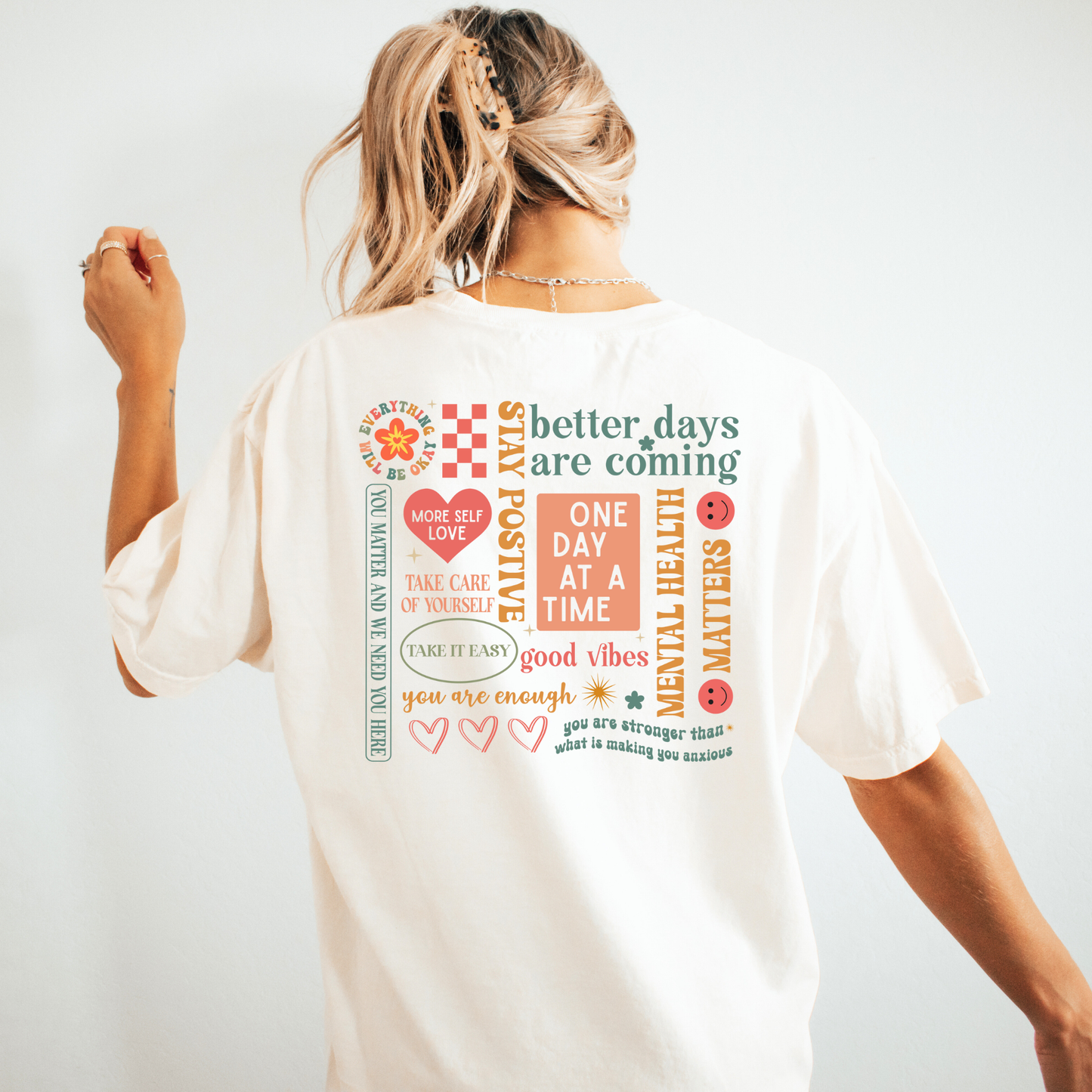 Everything Will Be Okay | Mental Health Comfort Colors Tee | Positive Retro Quote Shirt Women’s T-Shirt