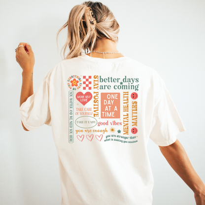Everything Will Be Okay | Mental Health Comfort Colors Tee | Positive Retro Quote Shirt Women’s T-Shirt