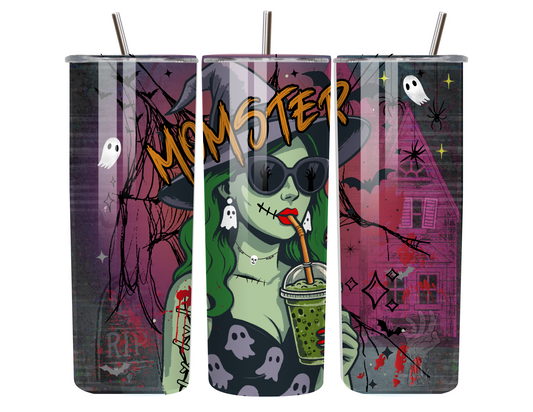 Momster Mode Activated – 20oz Funny Halloween Tumbler for Spooky Moms