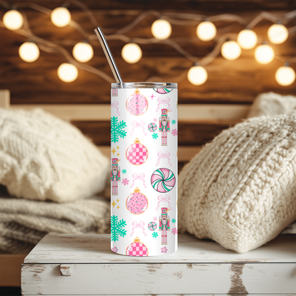 Nutcracker Tumbler | Pastel Ballet Christmas Aesthetic Cup | Stainless Steel Tumbler