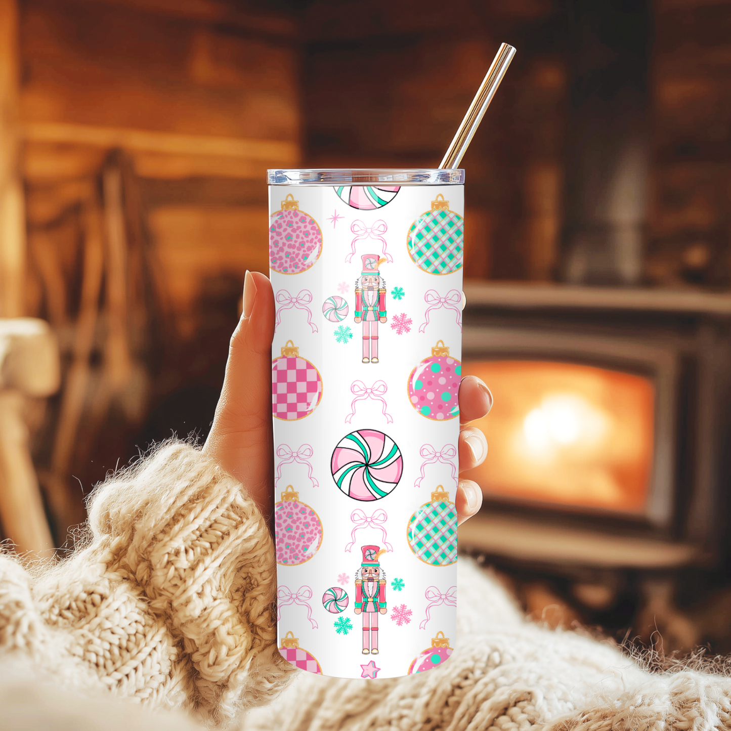 Nutcracker Tumbler | Pastel Ballet Christmas Aesthetic Cup | Stainless Steel Tumbler