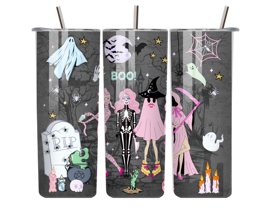 Pink Chic Pastel – 20oz Spooky Cute Halloween Tumbler for Witchy Babes