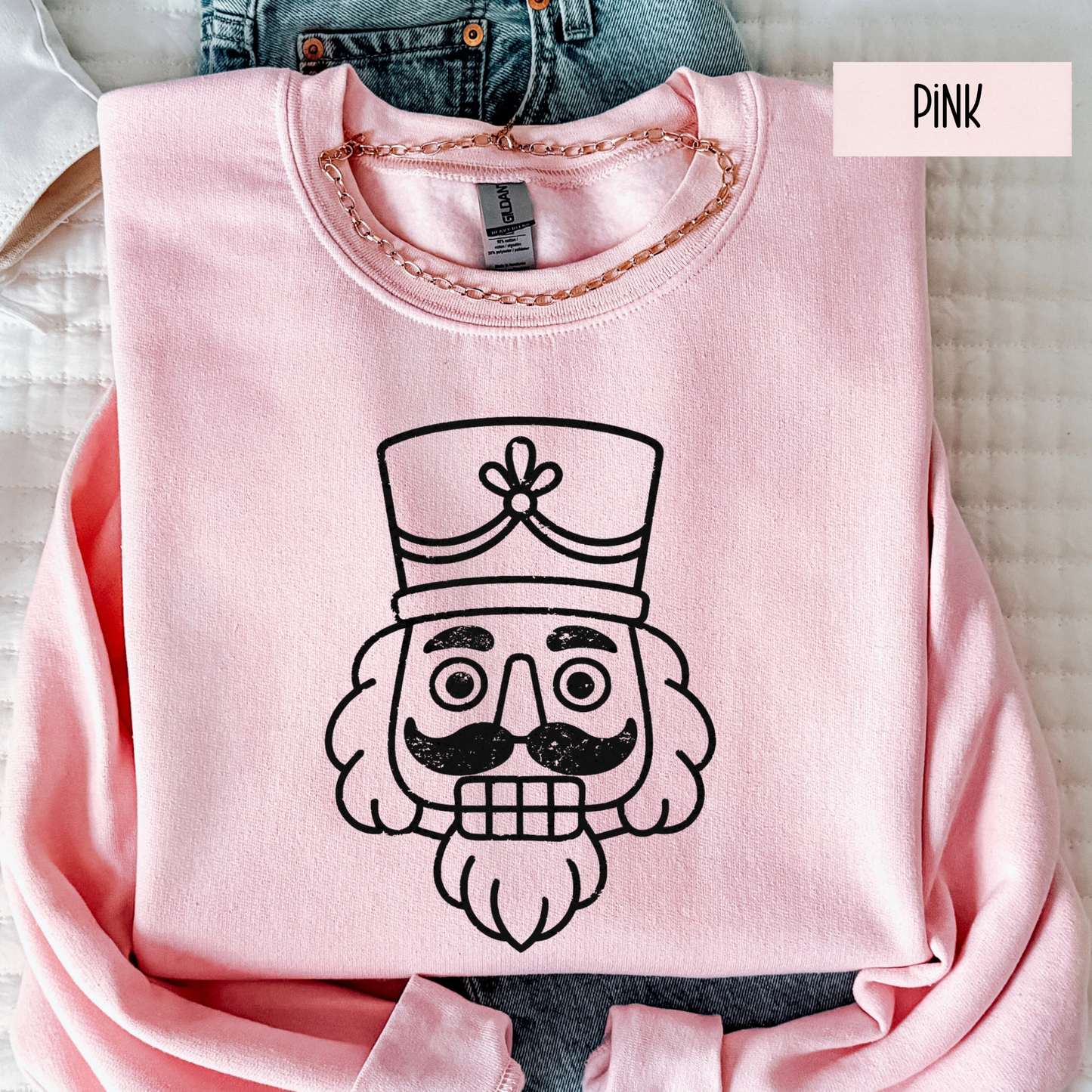 Nutcracker Christmas Sweatshirt | Black Nutcracker Graphic Crewneck | Cute Holiday Sweatshirt for Women