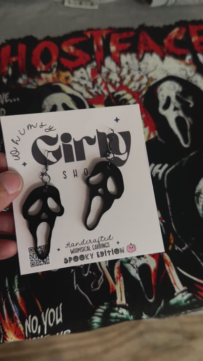 Spooky Ghost Face Horror Earrings