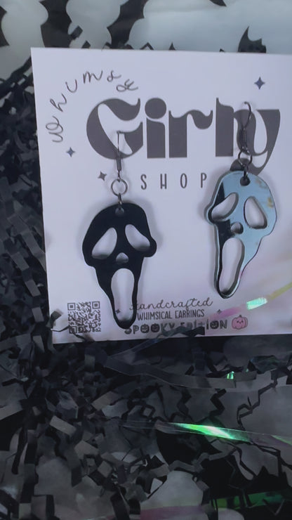 Spooky Ghost Face Horror Earrings