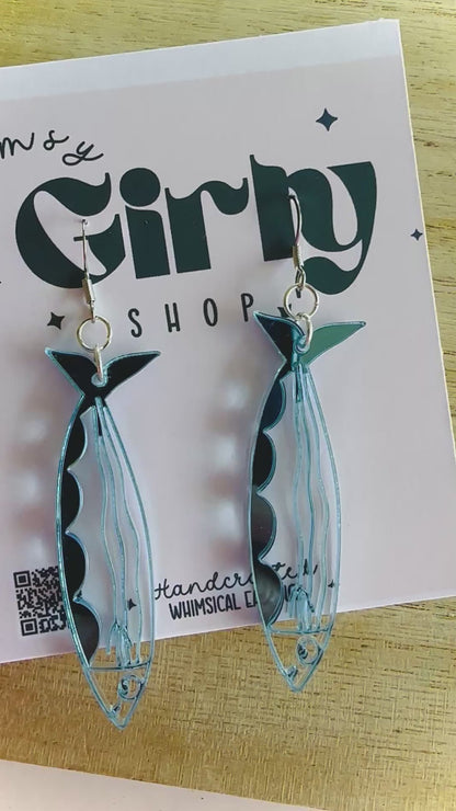 Fish Out of Water – Reflective Sardine Earrings