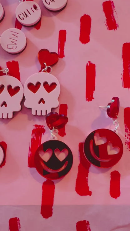 Valentine Pizza Acrylic Mirror Earrings