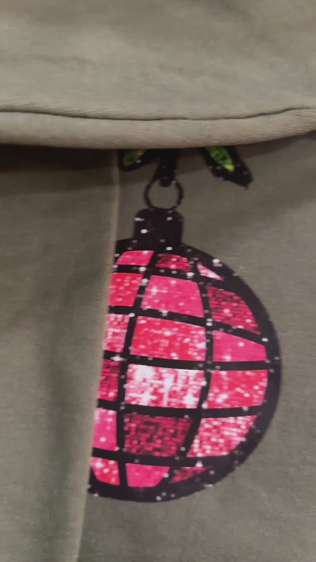 Grinch hand Christmas sweatshirt military green color