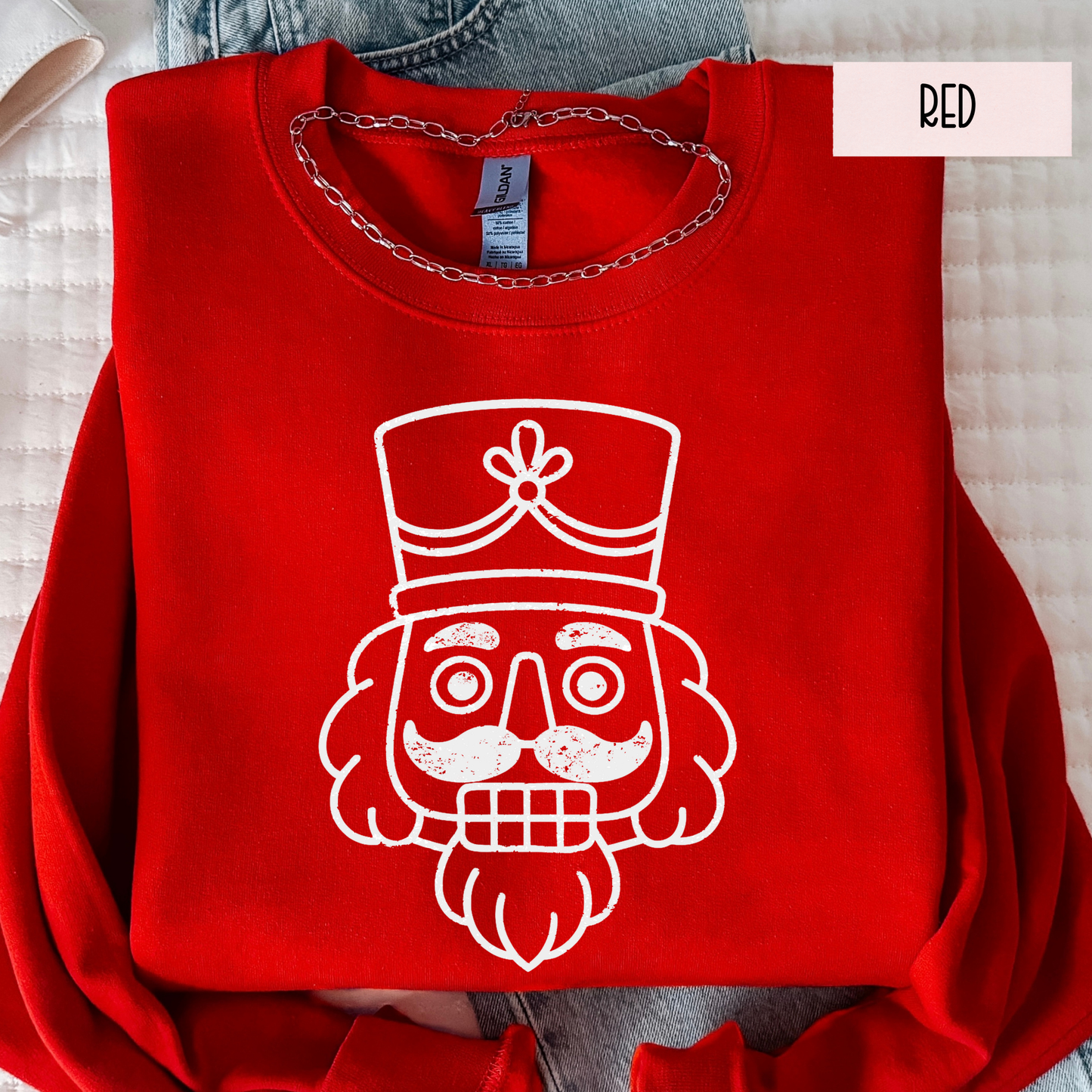 Nutcracker Christmas Sweatshirt | Black Nutcracker Graphic Crewneck | Cute Holiday Sweatshirt for Women