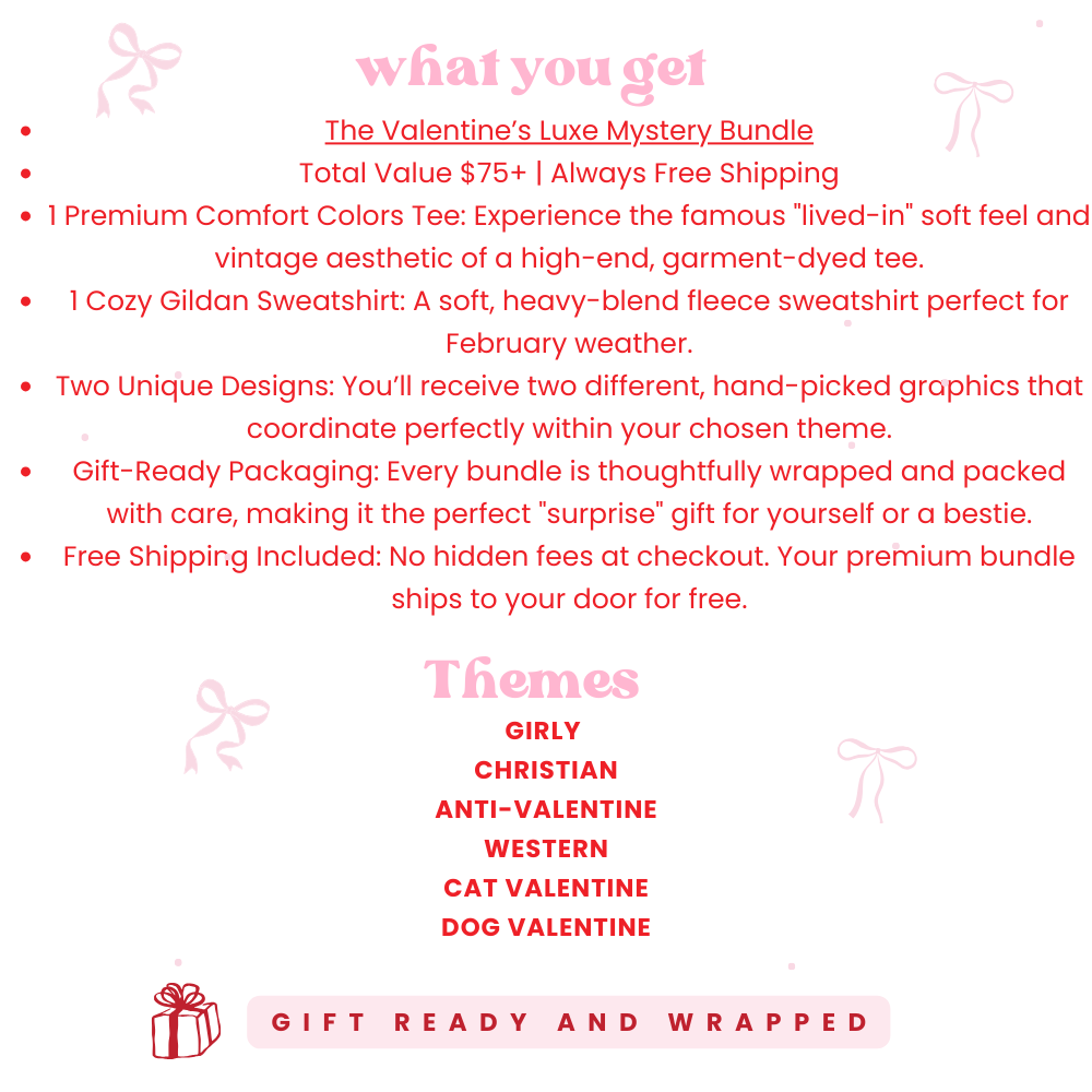 Valentine’s Mystery Bundle | Sweatshirt and T-Shirt Set | Gift for Her & Galentine’s