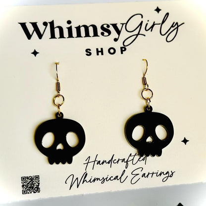 Whimsy Soulful Gazers Skull Drop Earrings Handmade Drop Earrings