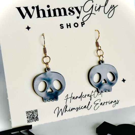 Whimsy Soulful Gazers Skull Drop Earrings Handmade Drop Earrings