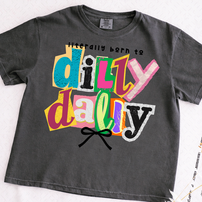 Pepper t-shirt with colorful text design on a white background