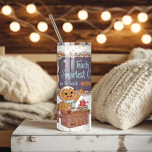 Personalized Teacher Tumbler | Smartest Cookies Cup | Custom Name Christmas Tumbler for Teachers